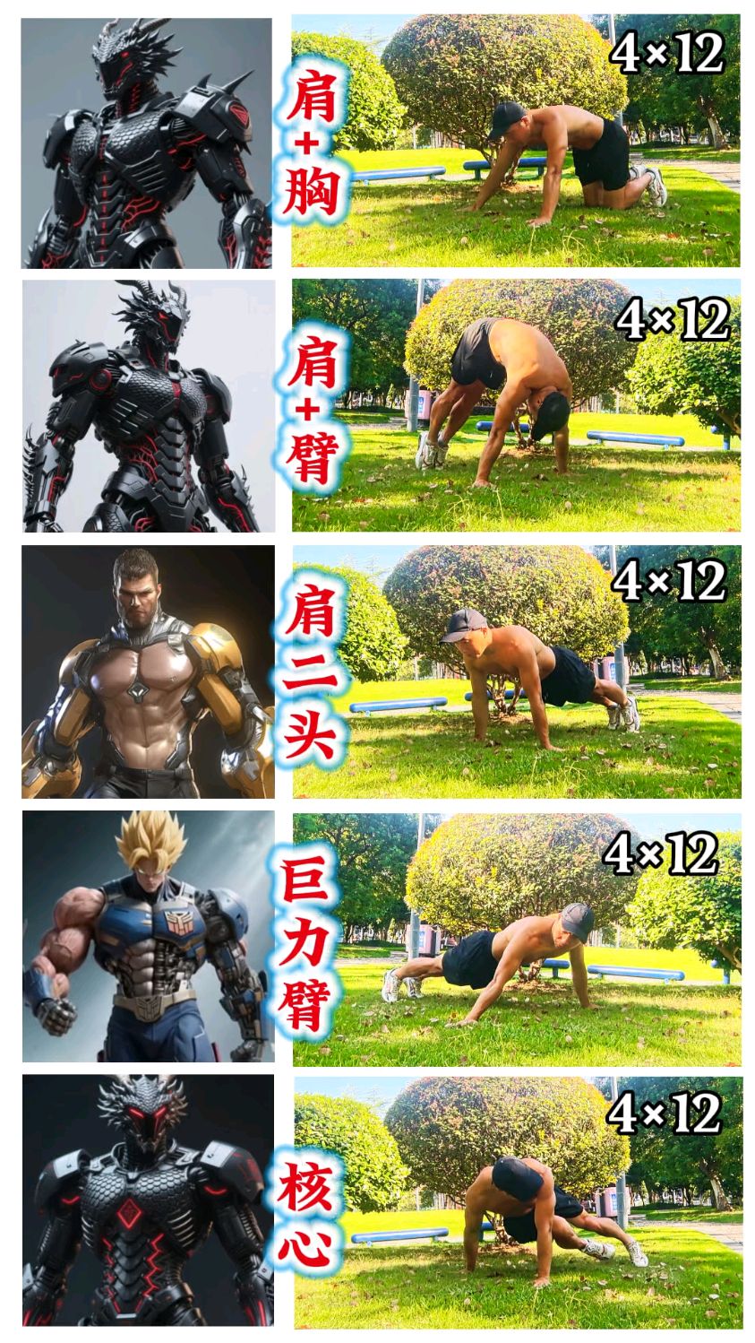 五个动作,打造上半身肌肉