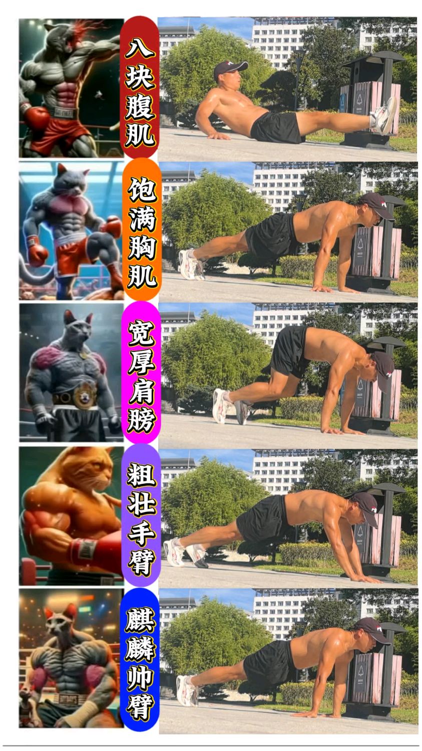 五个动作,打造上半身肌肉