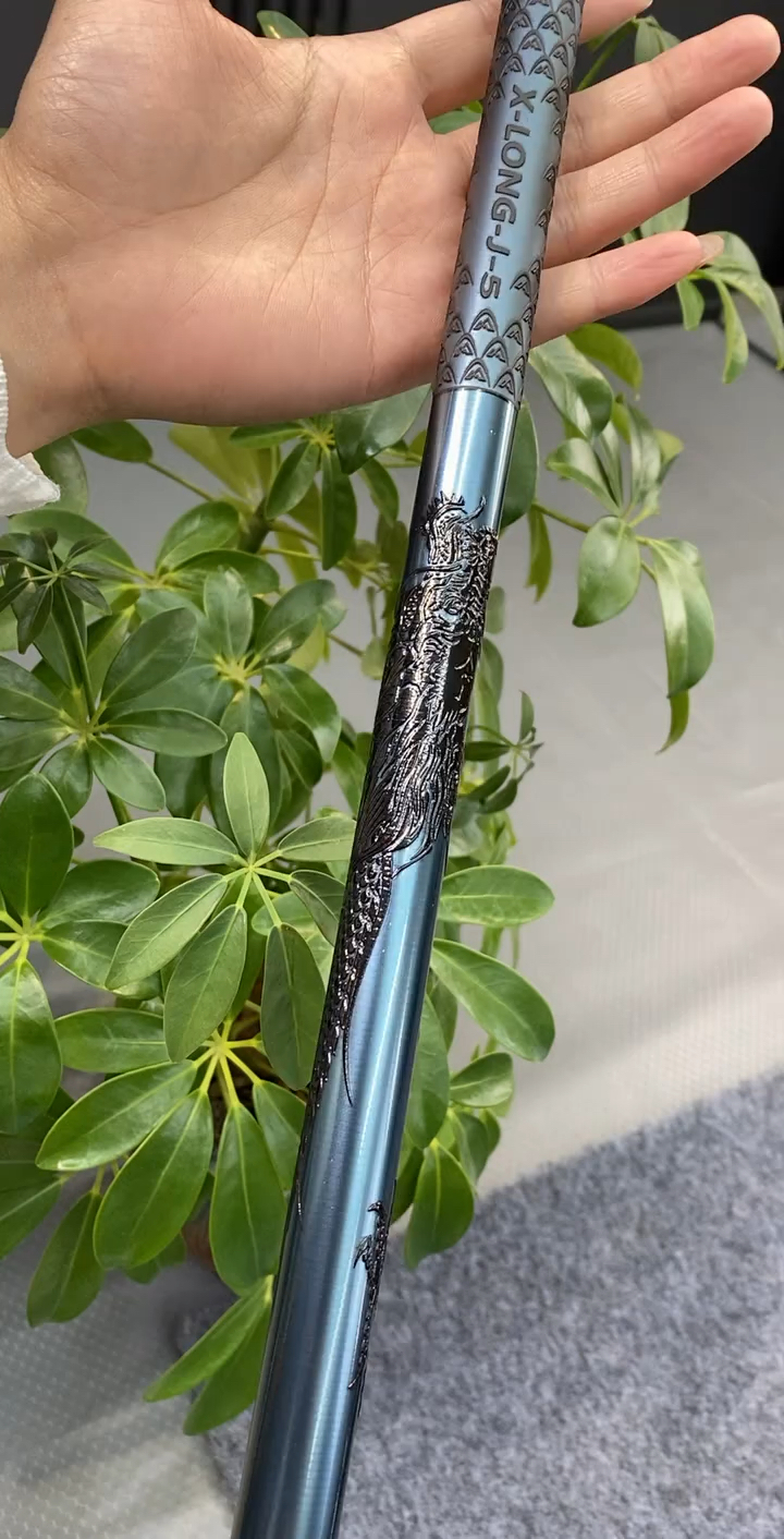 9D立体浮雕工艺高碳鱼竿,超轻超硬6H19调性3.6米到10米