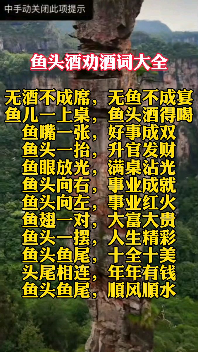 鱼头酒 劝酒词大全
