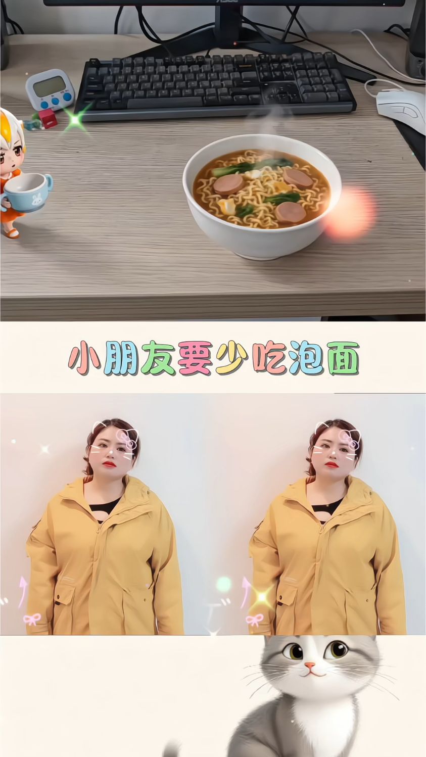 小朋友要少吃泡面！