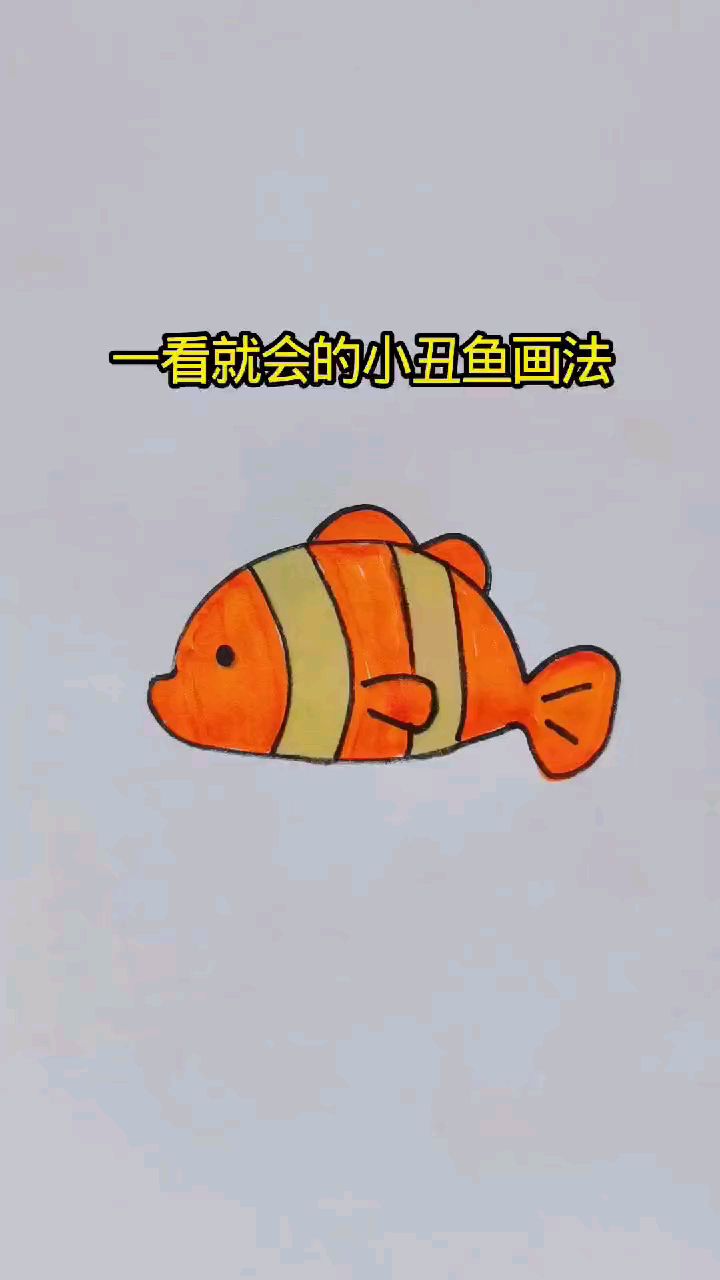 一看就会的小丑鱼画法