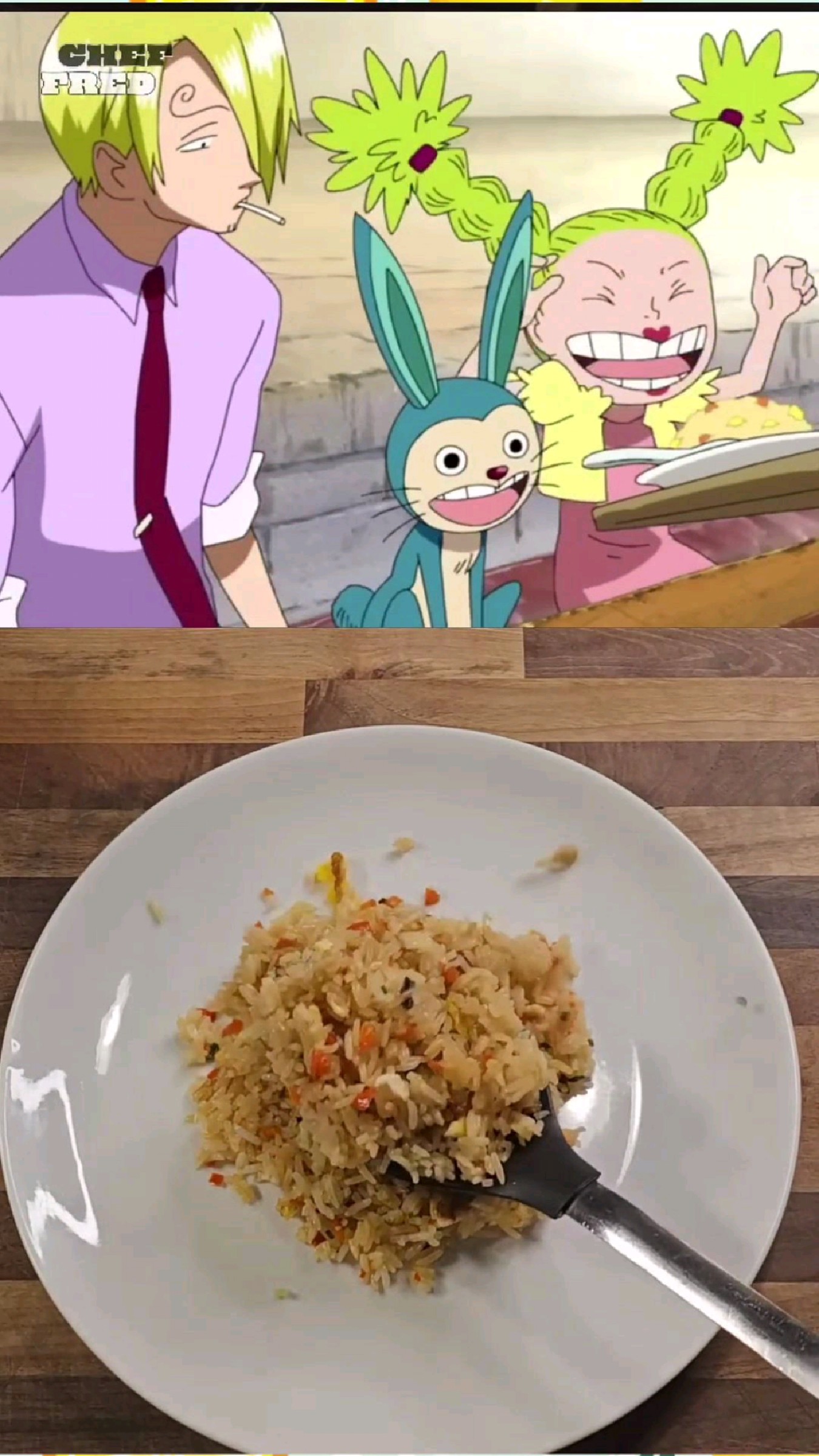 试着还原‖海贼王‖中美味的葱花鸡蛋炒饭!