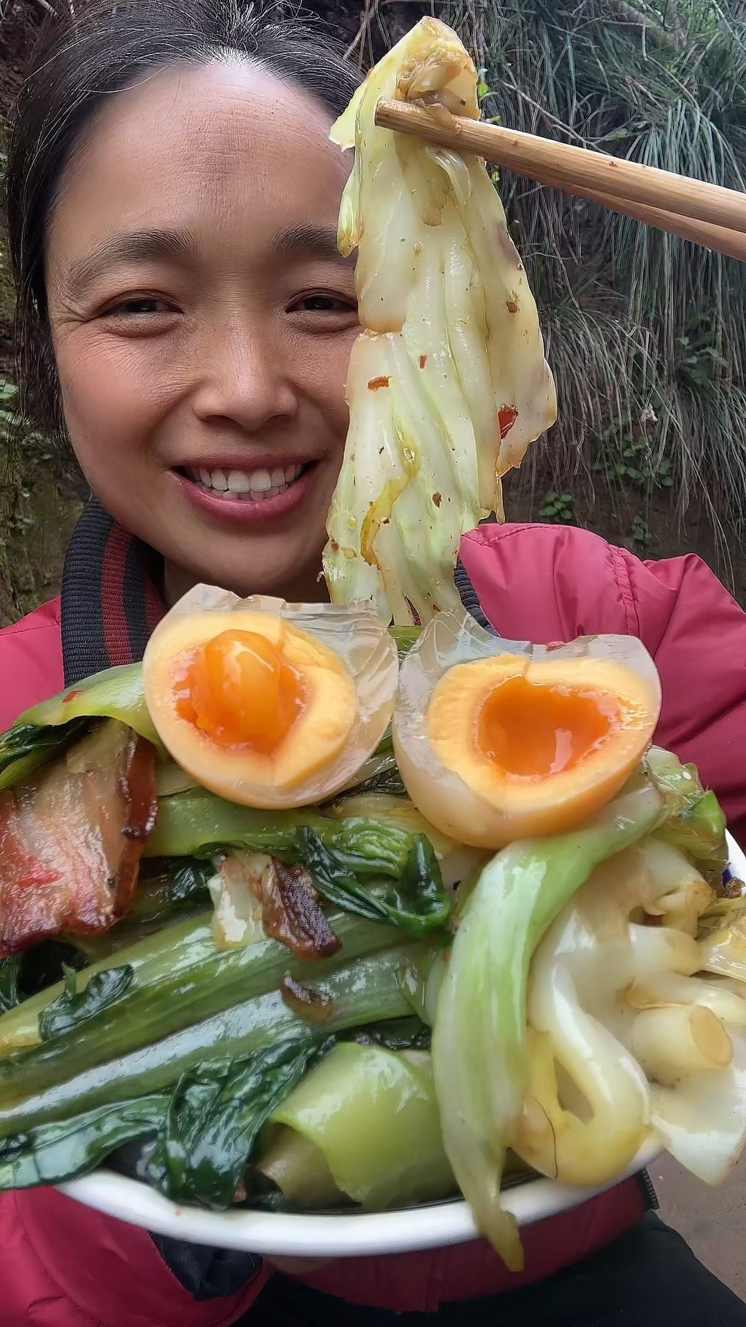 皮蛋,素白菜,莴笋炒肉