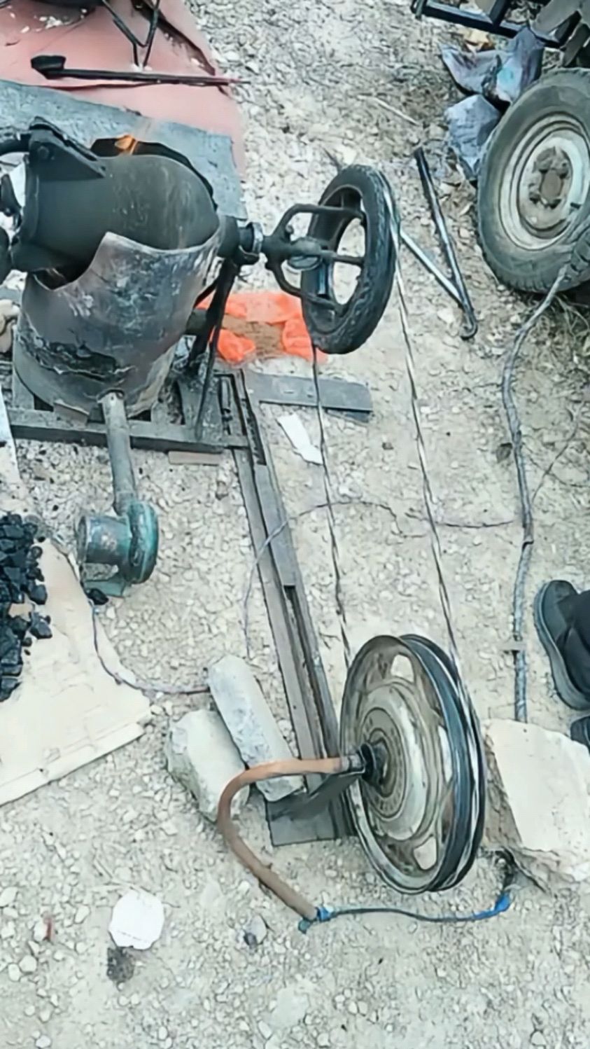 电动车后轮改装电动蹦爆米花机