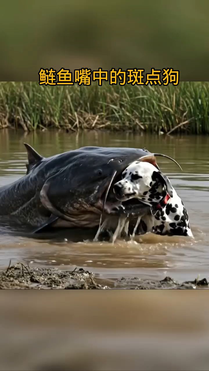 鲶鱼嘴中的斑点狗