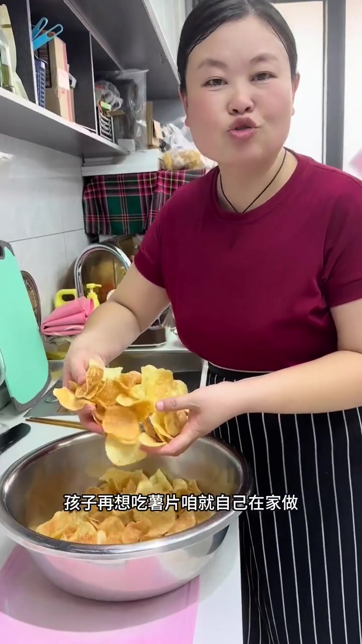 孩子想吃薯片我都在家做,干净酥脆好吃!