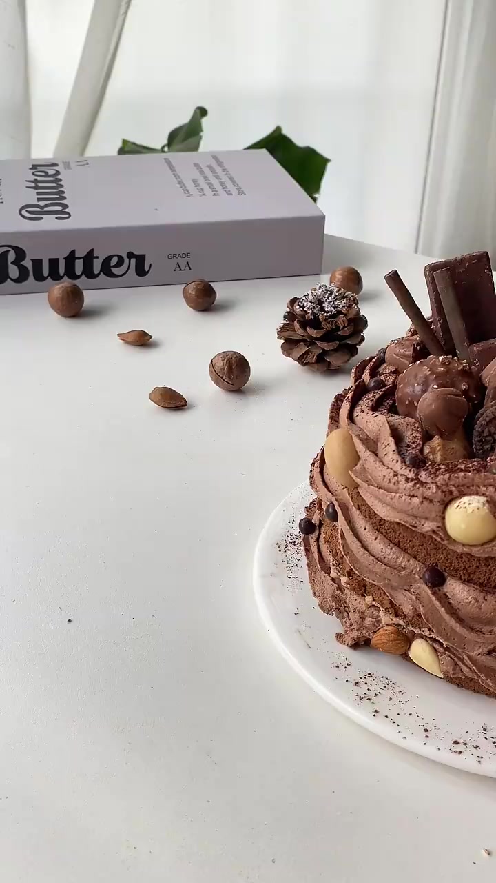 巧克力坚果裸蛋糕 随心搭配 无需抹面