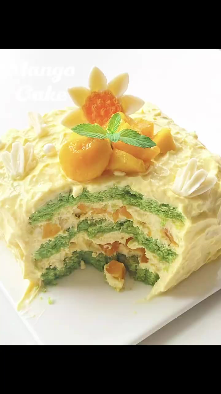 夏日限定 芒果奶油蛋糕 清新爽口 巨好吃