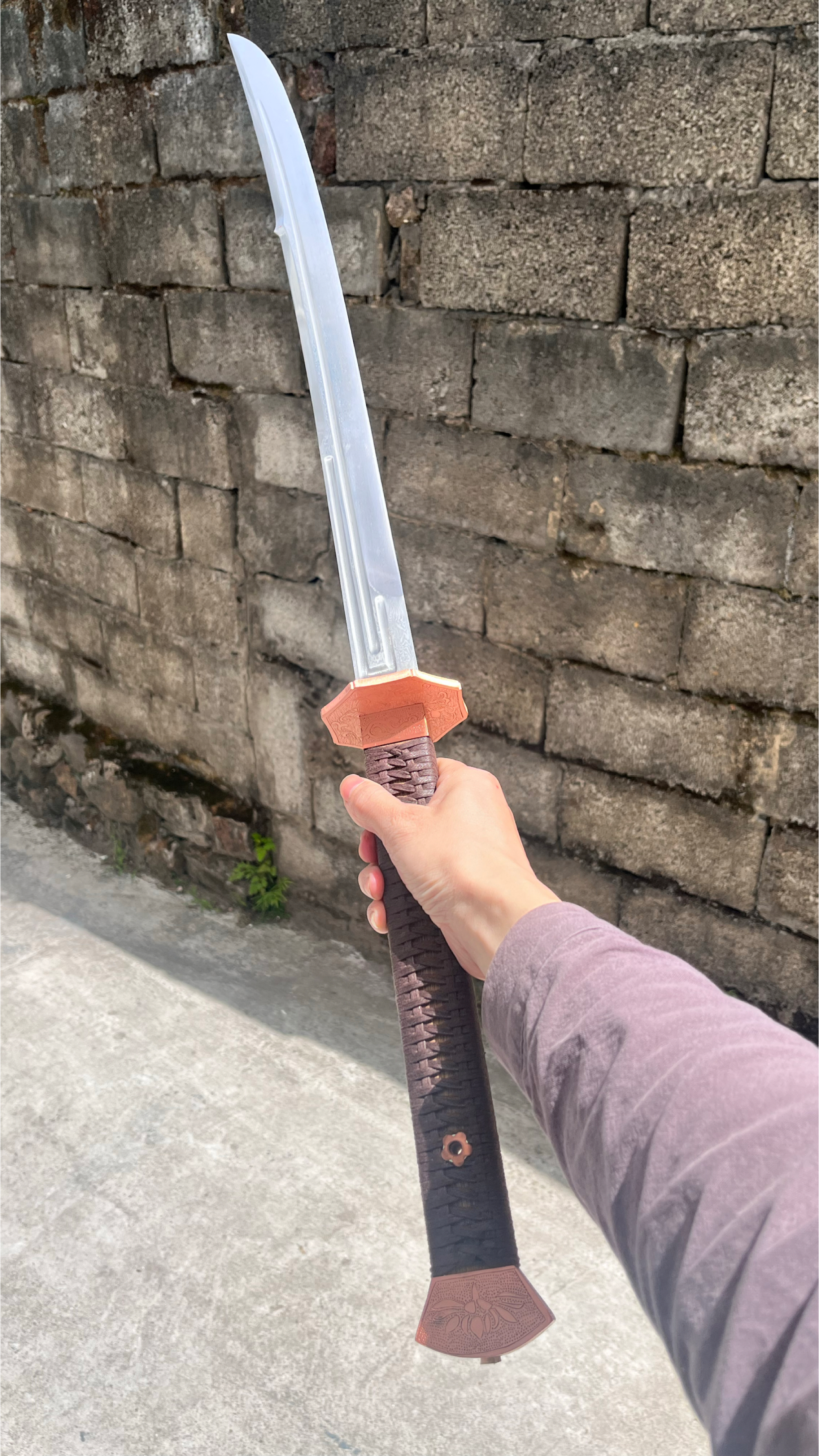 韵味十足,加长款双手鱼头刀