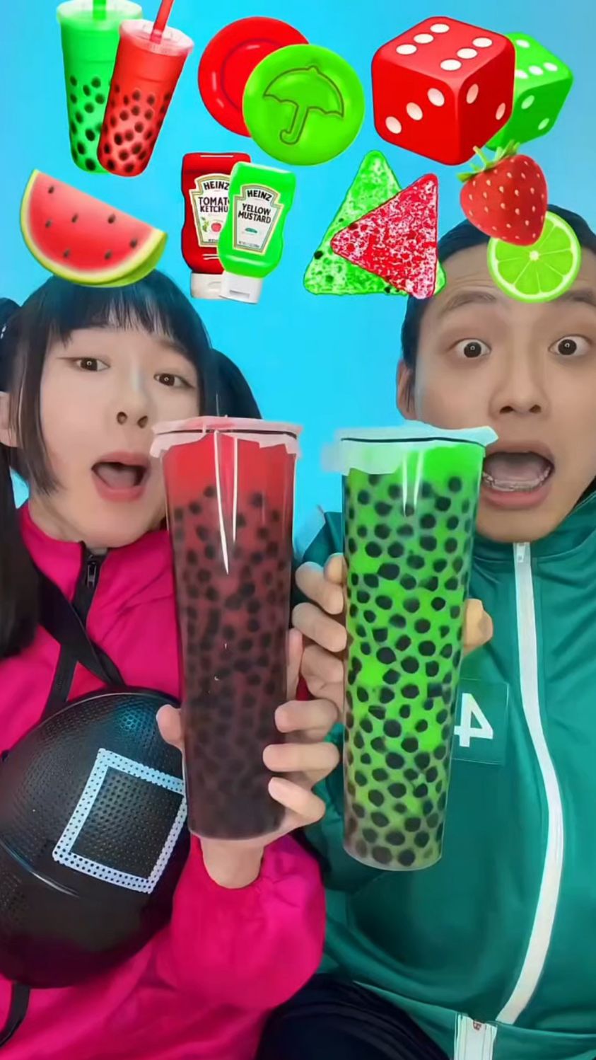 好大一杯珍珠奶茶呀！