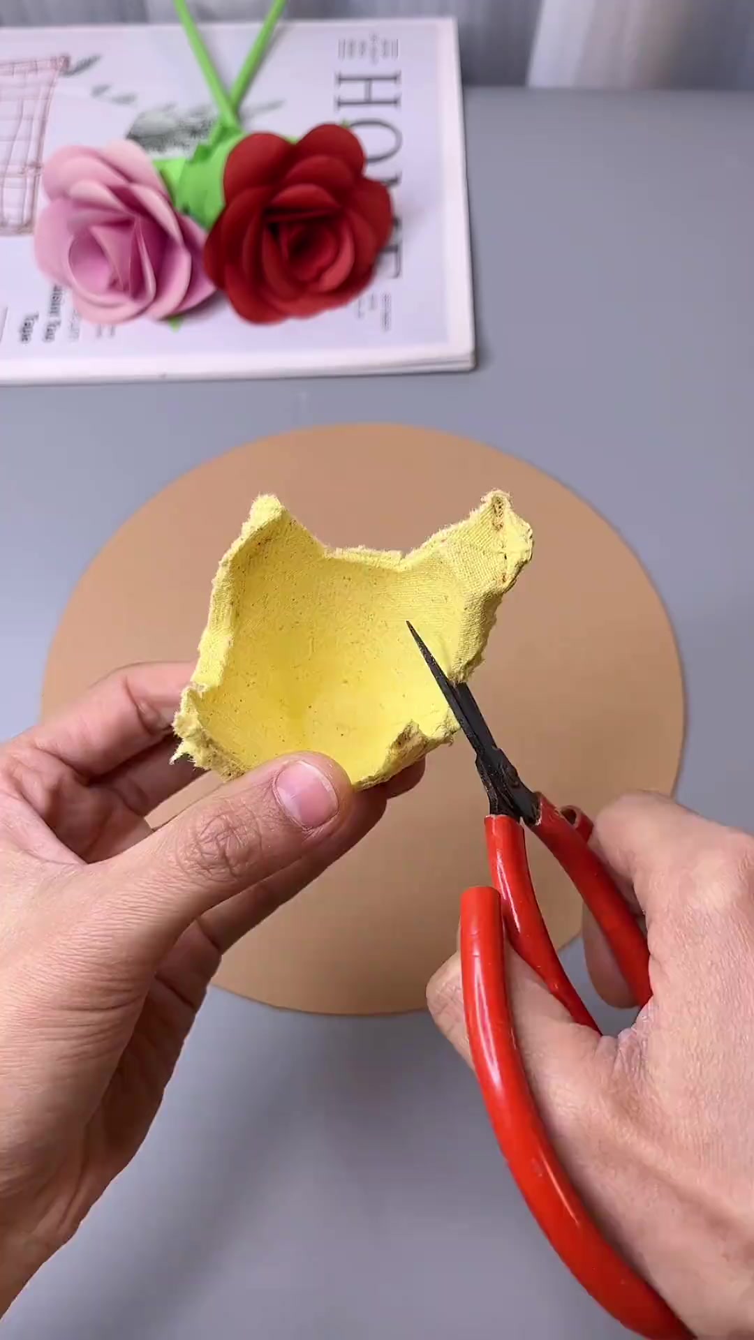 春天来了,和孩子一起来制作鸡蛋托小花朵吧