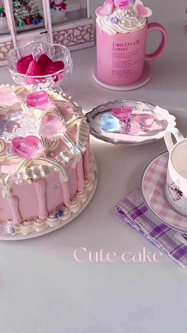 超可爱韩式复古Y2k蒸汽波蛋糕附教程