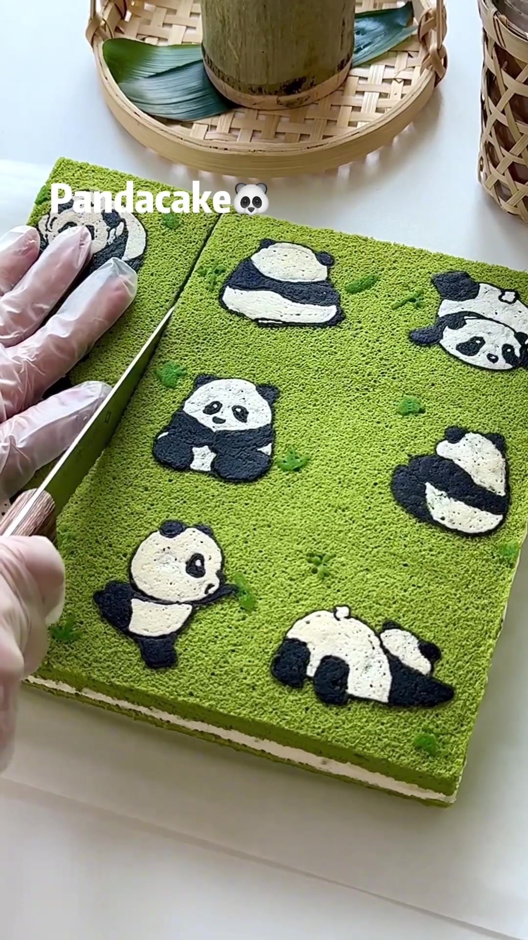 超可爱 _ 斑斓熊猫手绘蛋糕小方 _ 松软香甜 