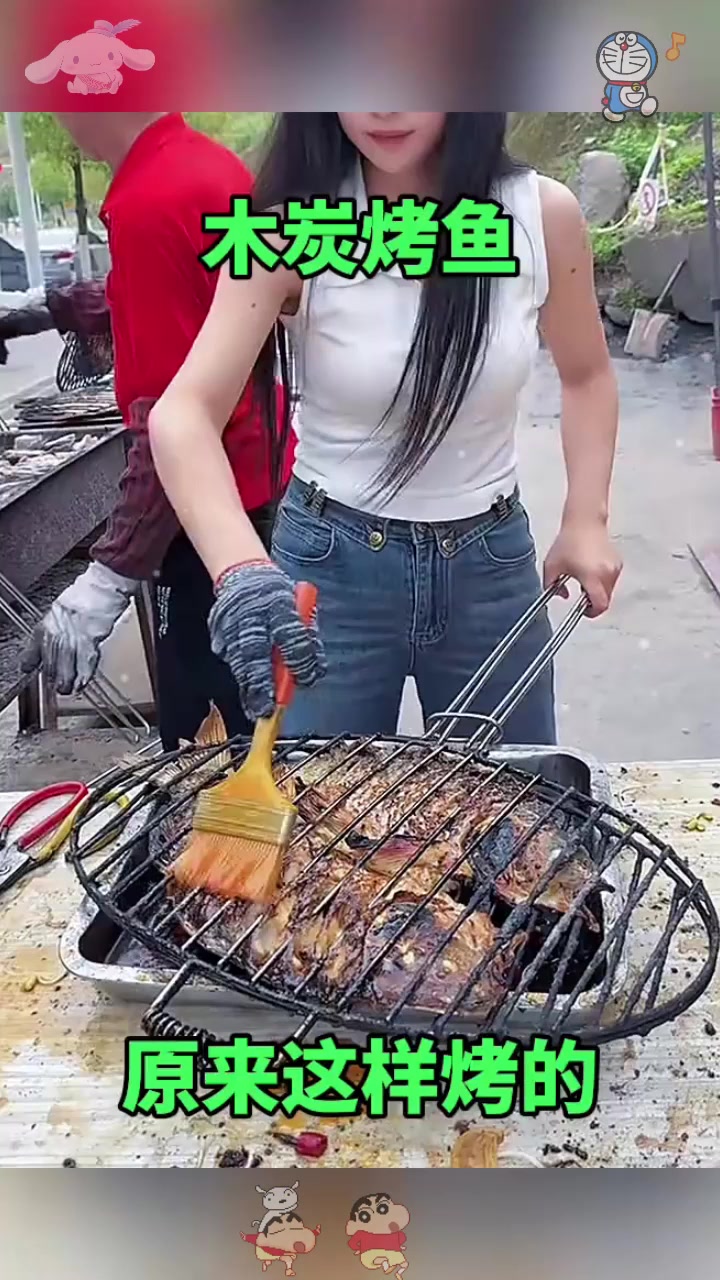  木炭烤鱼，原来这样烤的！