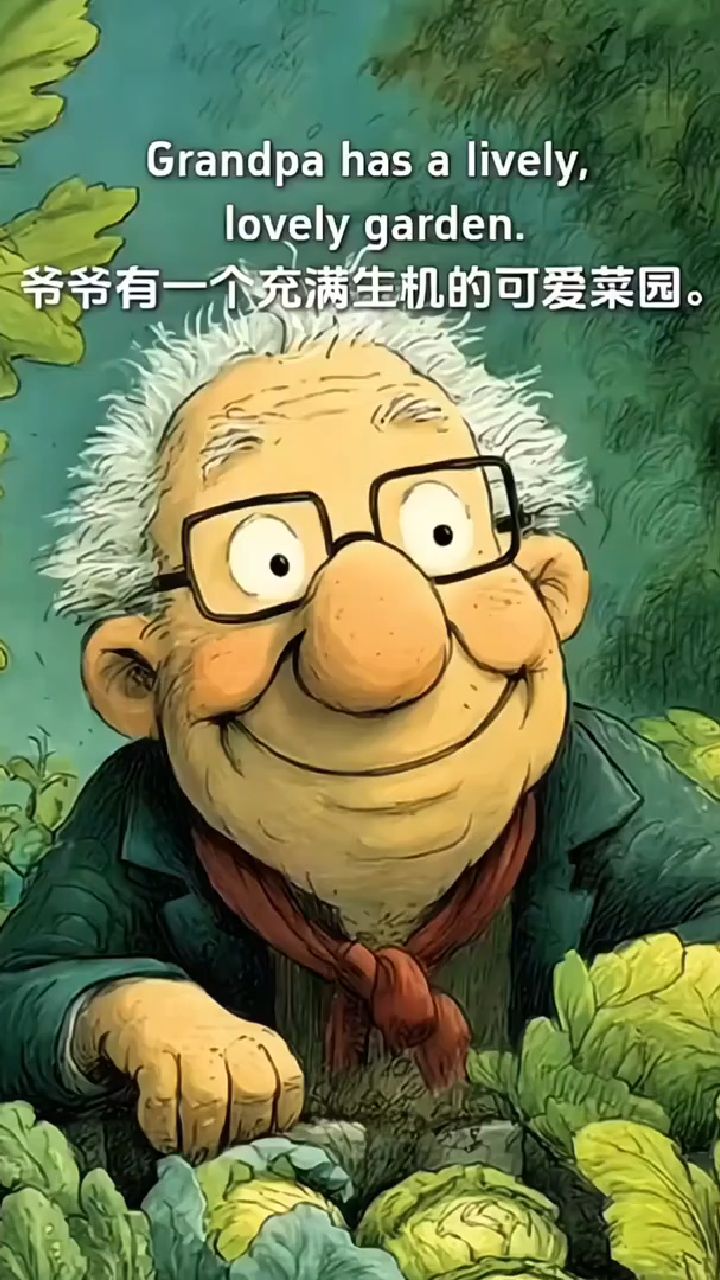 Grandpa has a lively, lovely garden. 爷爷有一个充满生