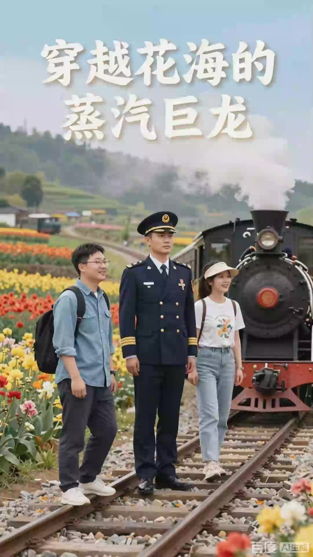 四川乐山嘉阳小火车，世界唯一运营蒸汽窄轨，穿越花海复古