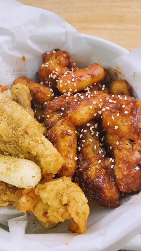 双拼炸鸡年糕，一口下去停不下来！！