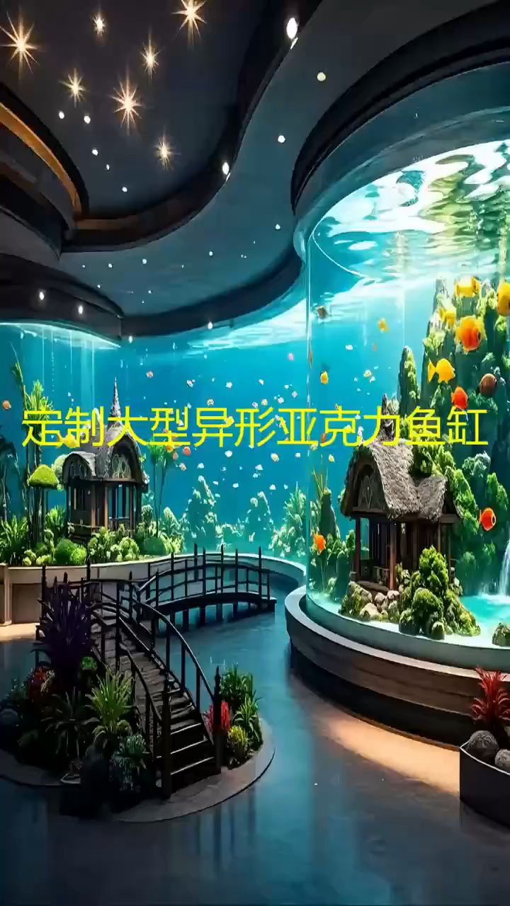 超大型亚克力鱼缸制作厂家海洋馆建造施工别墅亚克力鱼缸制作厂家