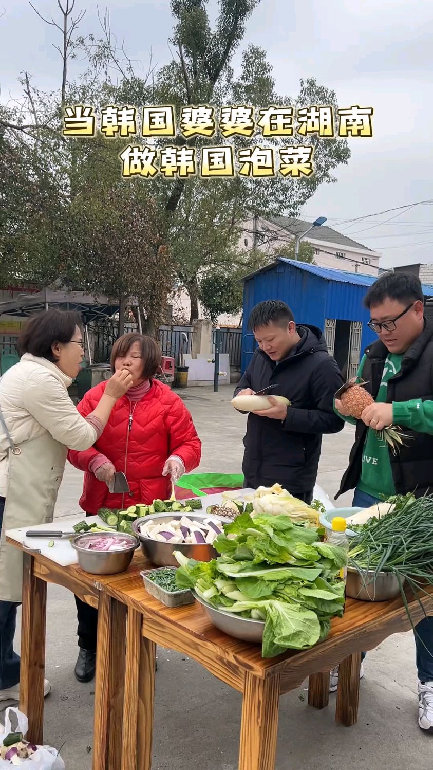 婆婆说在湖南蔬菜多，可以做这么多种类的泡菜 太开心了