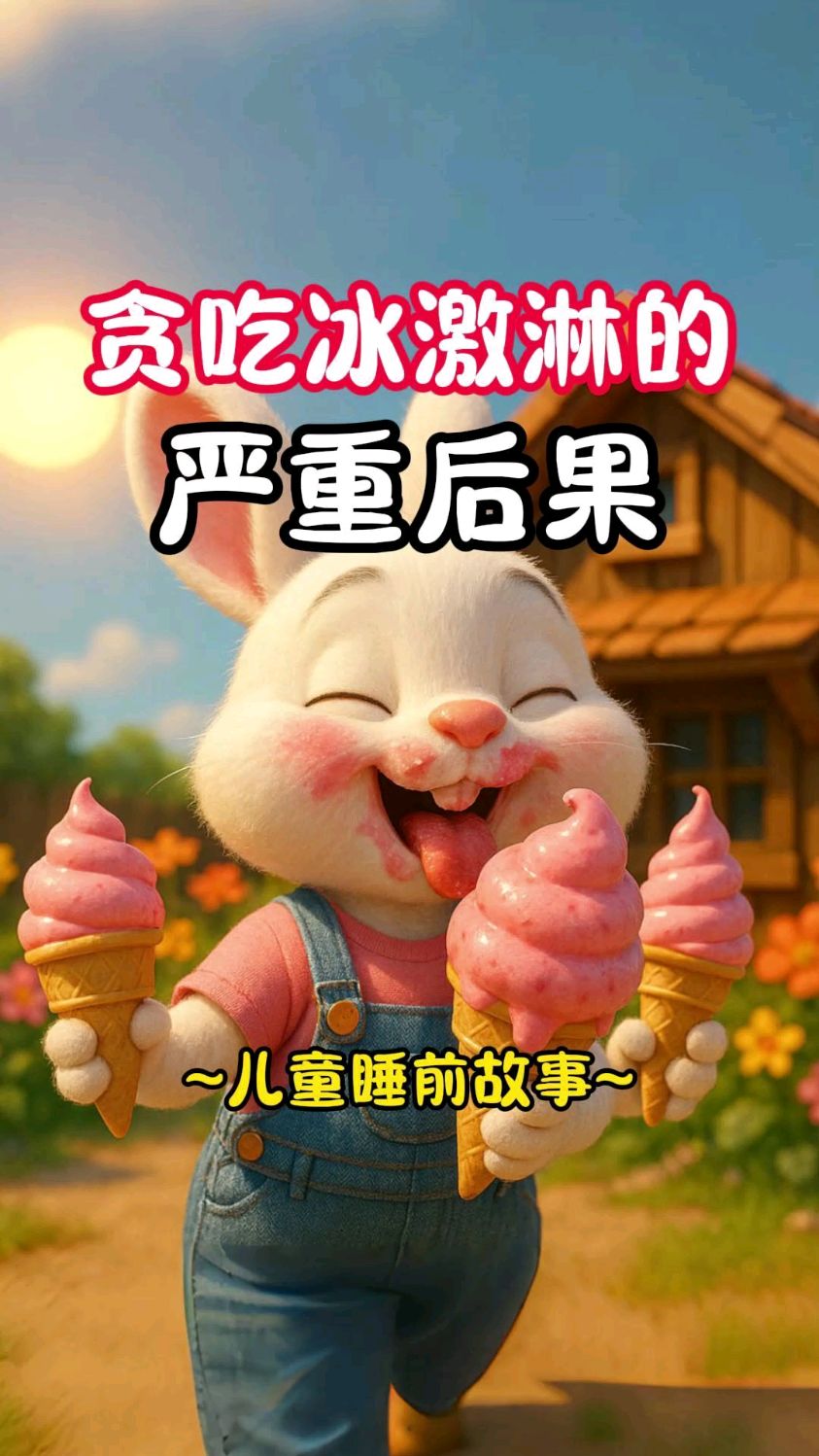 儿童睡前故事:贪吃冰激凌的严重后果。