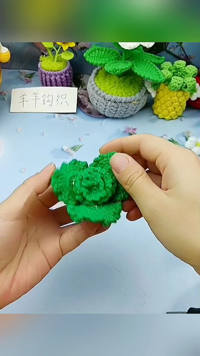 谁能不爱?钩织白菜挂件,清新又讨喜