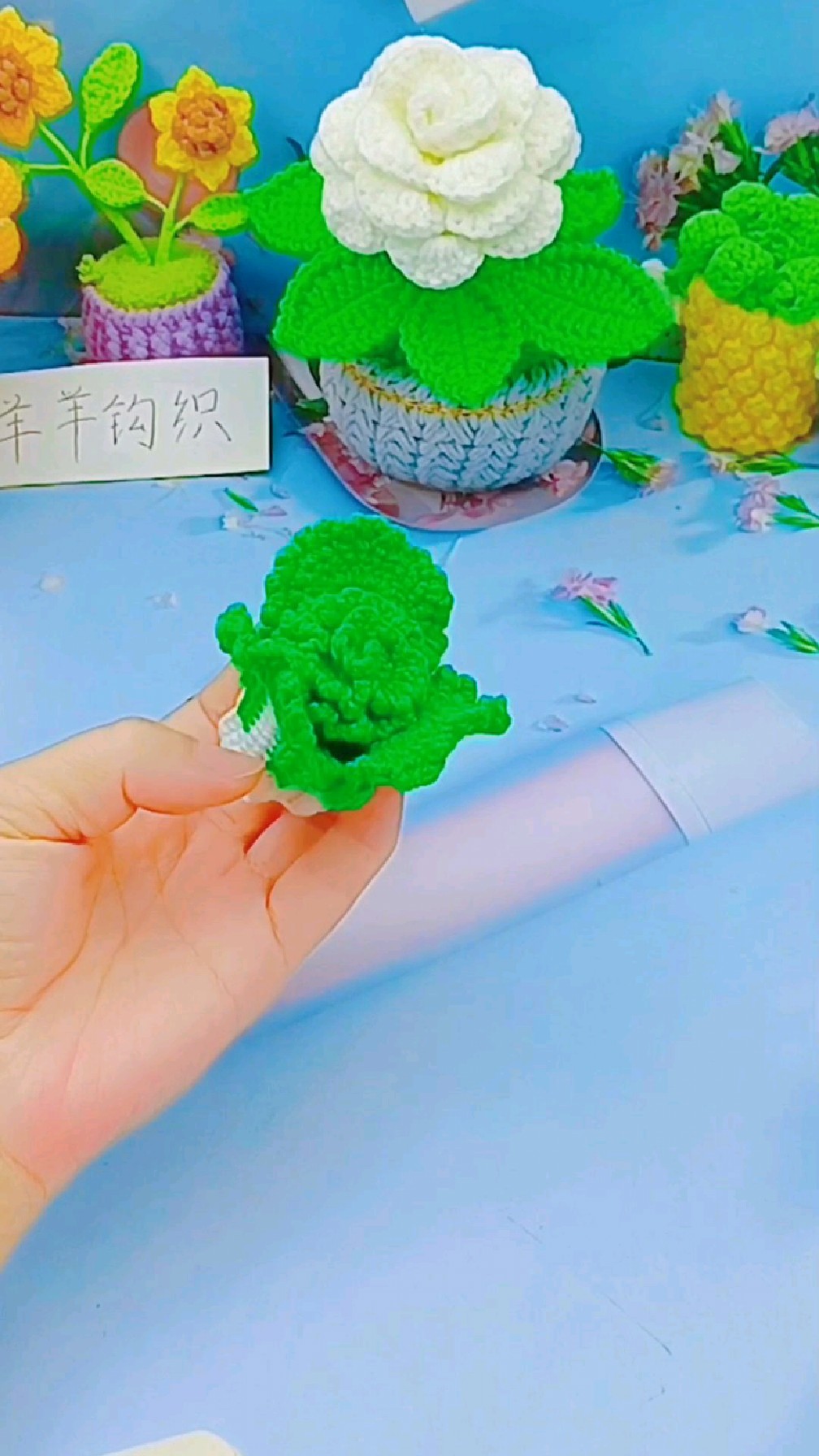 超萌“菜”!钩织白菜挂件,可爱到想一口“吃掉”