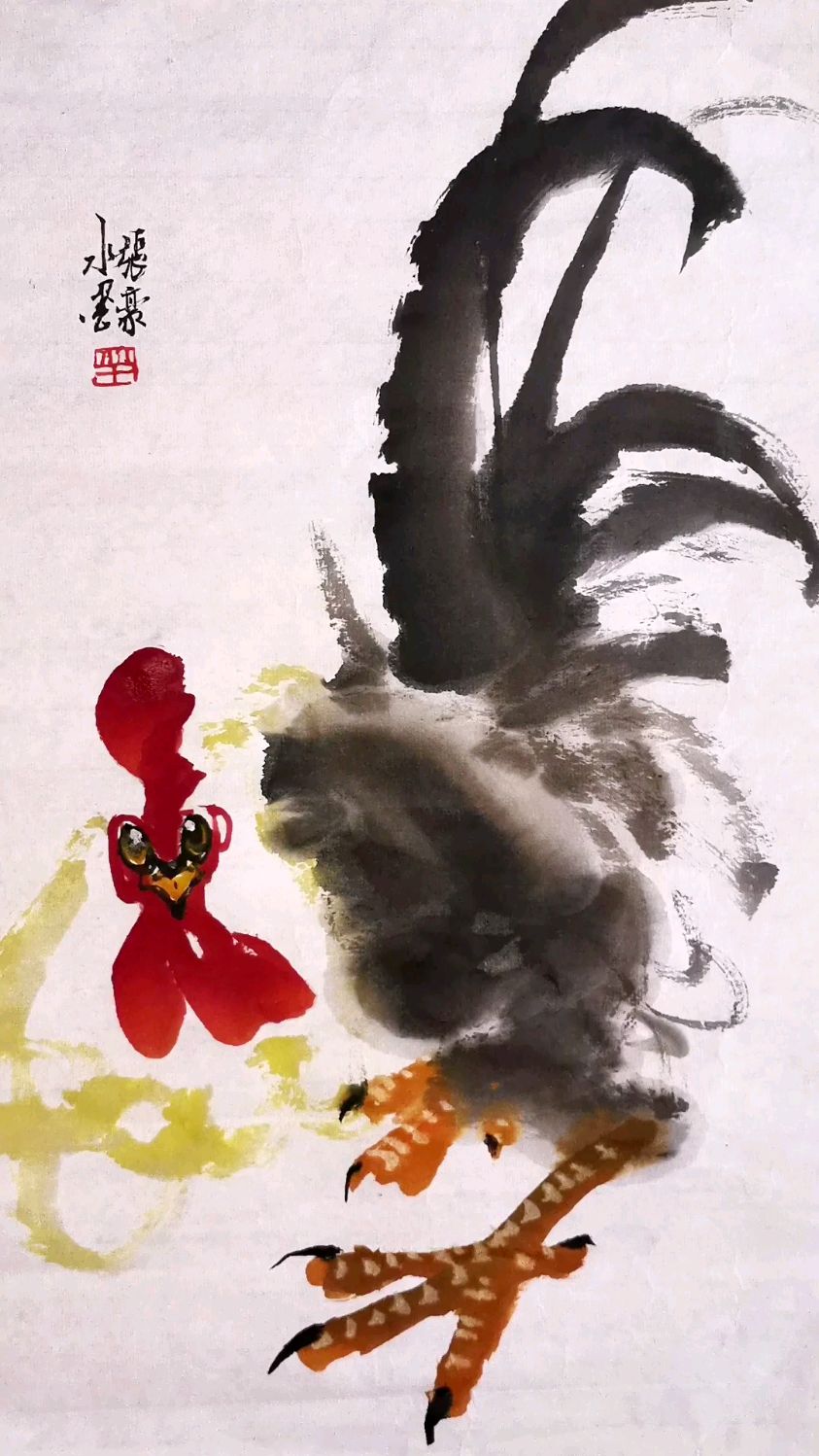 妙!十秒画是大写意公鸡