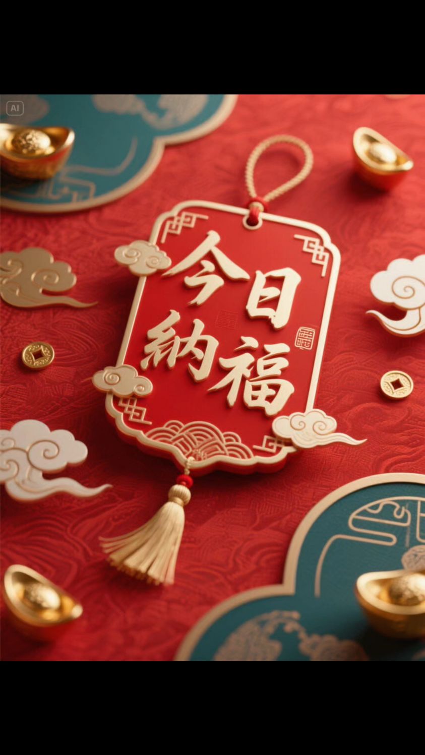 今日招财纳福壁纸