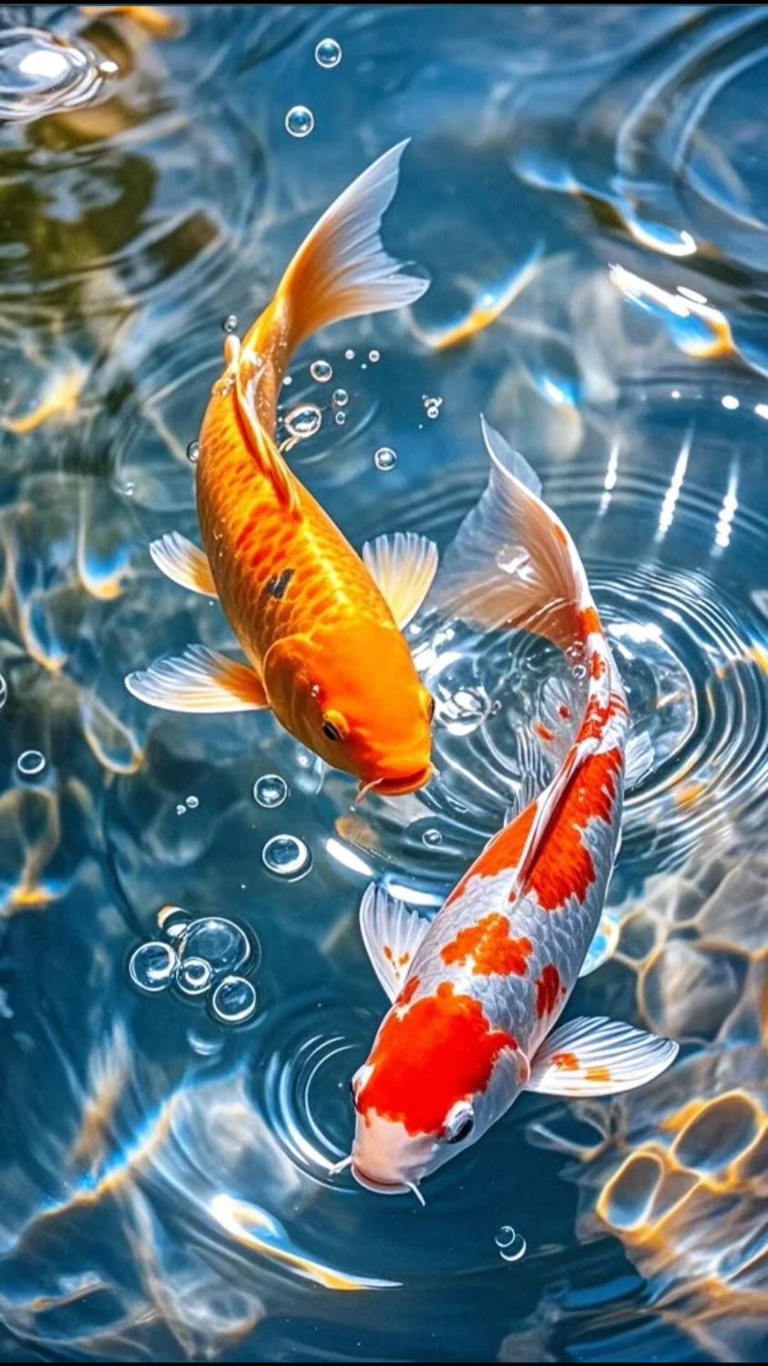 锦鲤,荷花壁纸,美图