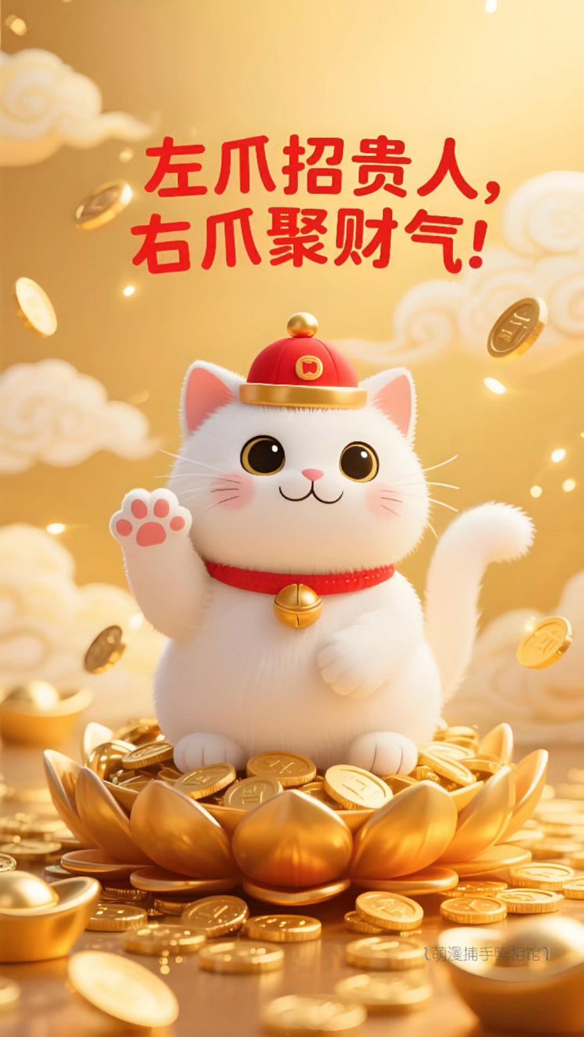 「招财猫壁纸|软萌暴击」