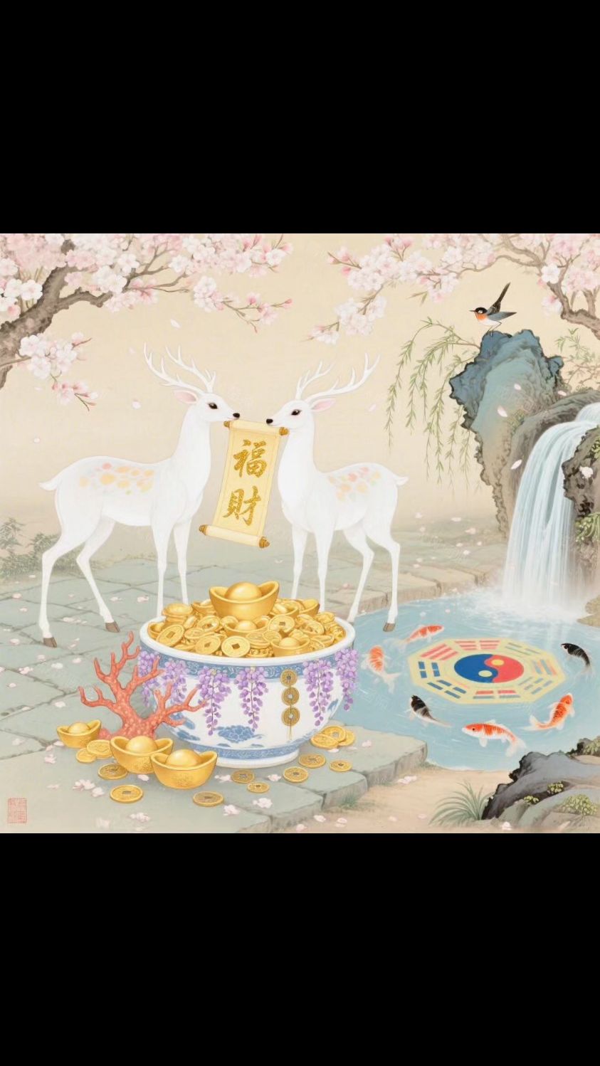 微信头像丨福鹿成双, 锦鲤成群 ,金币满满