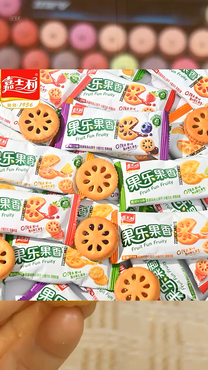 嘉士利果乐果香果酱夹心饼干小零食办公室早餐代餐510g整箱解馋
