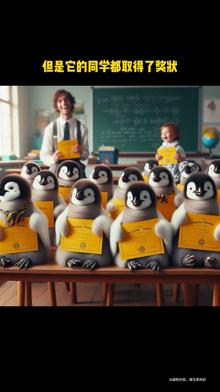 小企鹅期末考试考了0分,不敢回家告诉妈妈