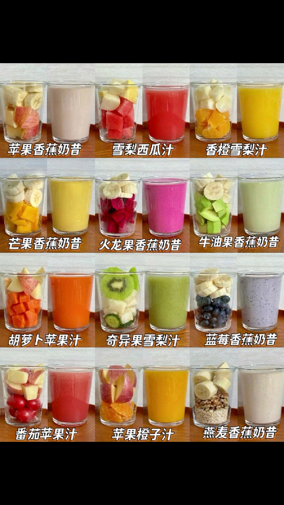12款夏日水果奶昔搭配~3分钟搞定!巨好喝