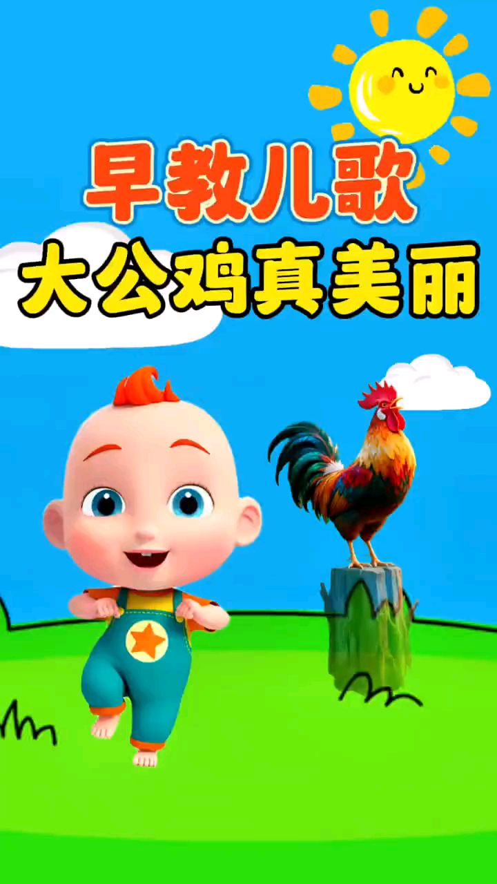宝宝启蒙早教儿歌动画《大公鸡真美丽》