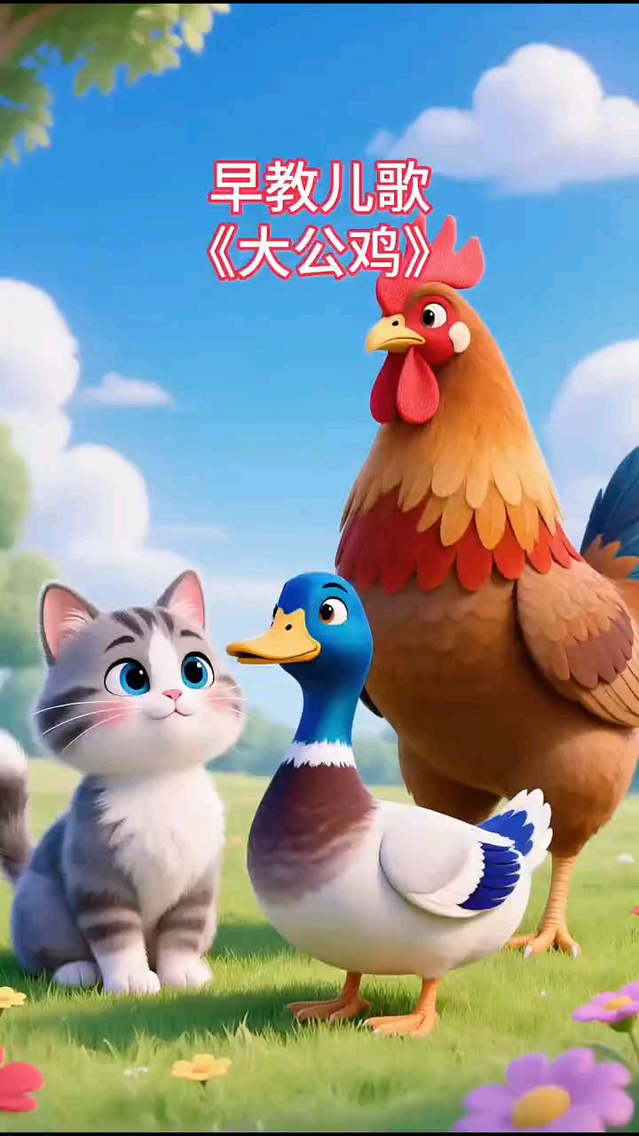 宝宝启蒙早教儿歌动画《大公鸡》