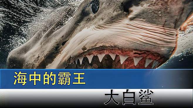 海里最大的食肉鱼类,大白鲨有锯齿般的牙齿,最喜欢的食物是海豹