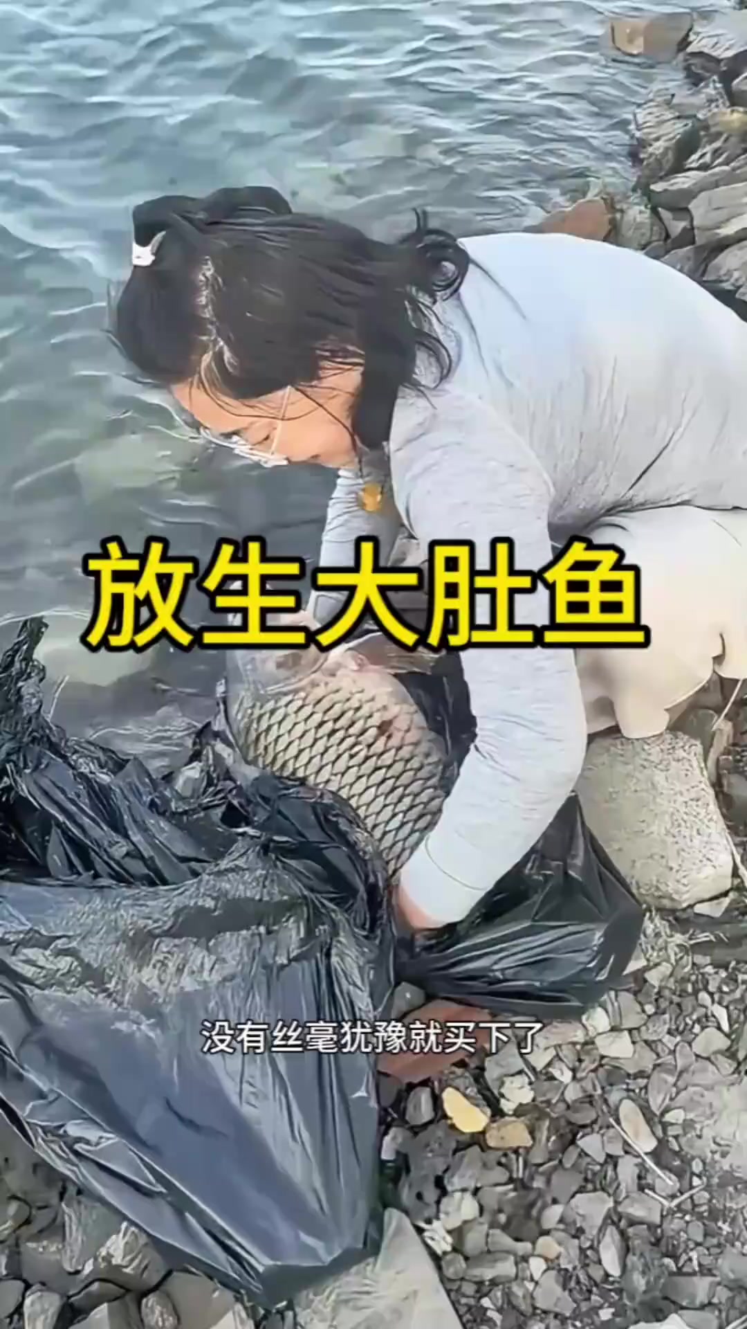 “神秘大姐拯救河中生命，放生鱼背后隐藏的未解之谜！”