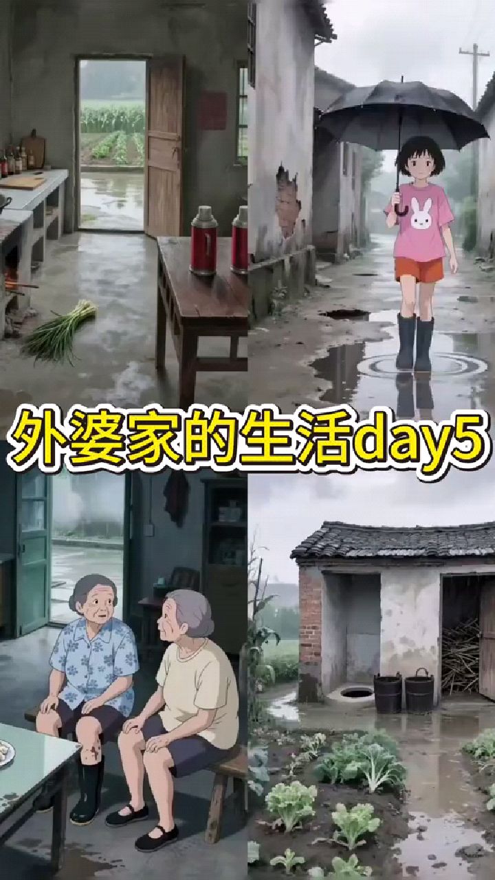 小时候在外婆家,看漫画书 和外婆一起包饺子