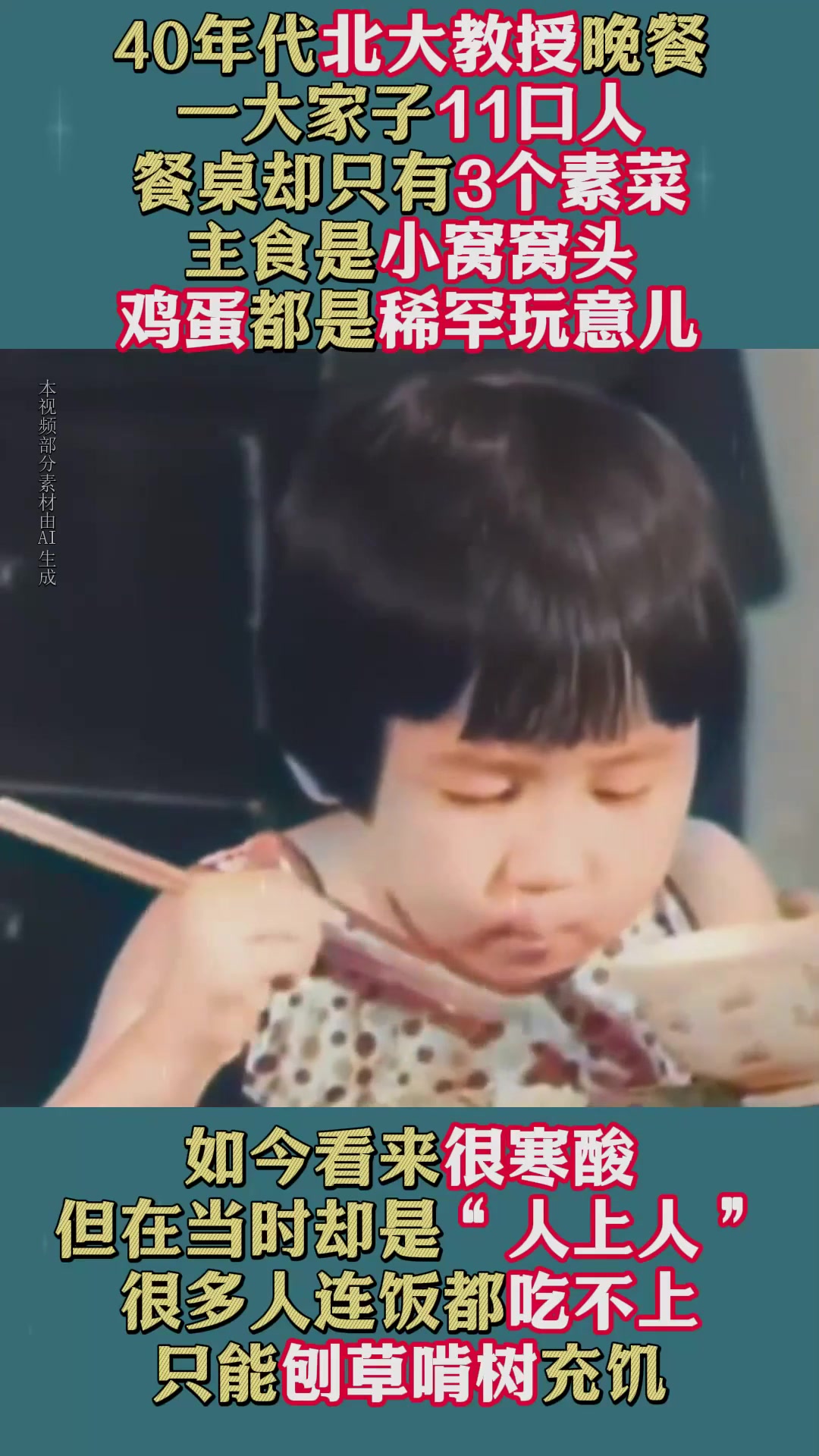 40年代北大教授吃晚餐:一家11口只吃3素菜,在当时却算得上顶配