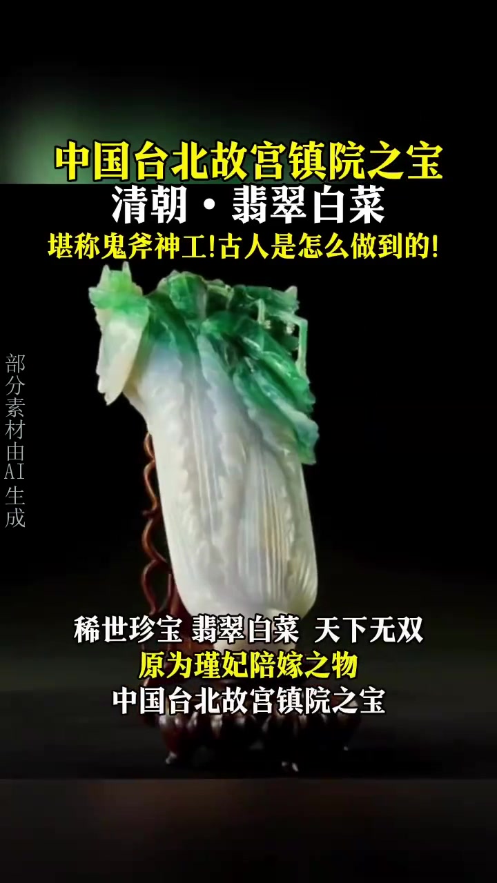 中国台北故宫镇院之宝清朝翡翠白菜!堪称鬼斧神工!