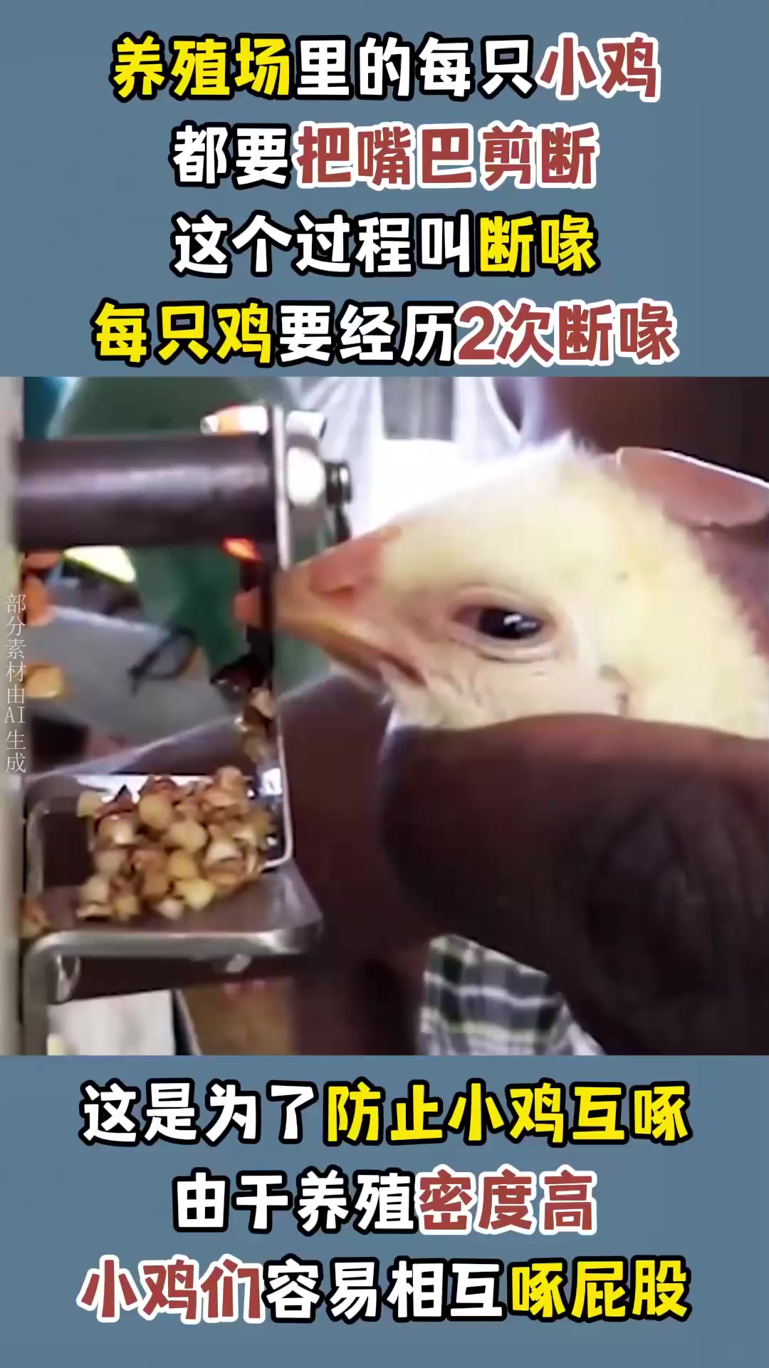 为什么养殖场里的每一只小鸡,都要把嘴巴剪断?涨知识了!