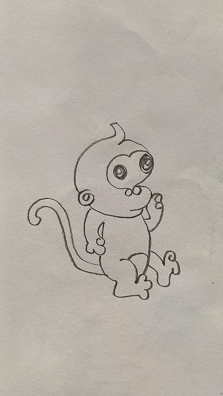 小猴子简笔画超可爱
