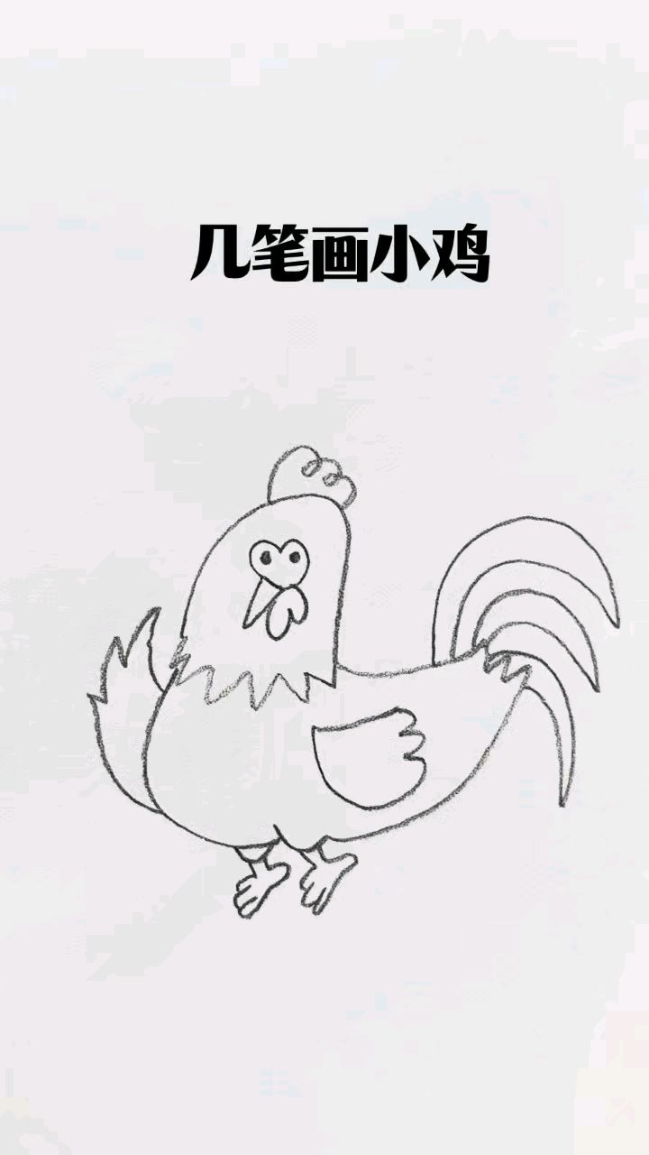小鸡简笔画几笔画个小鸡