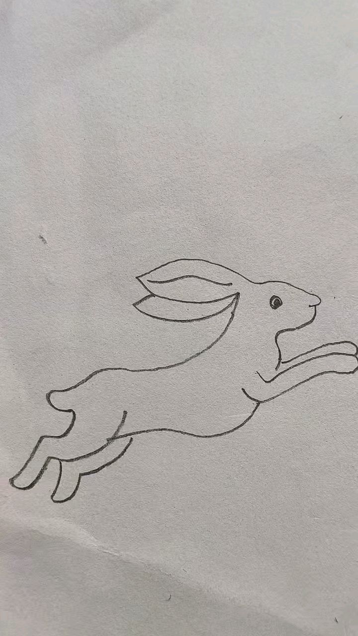 动物简笔画奔跑的小兔子