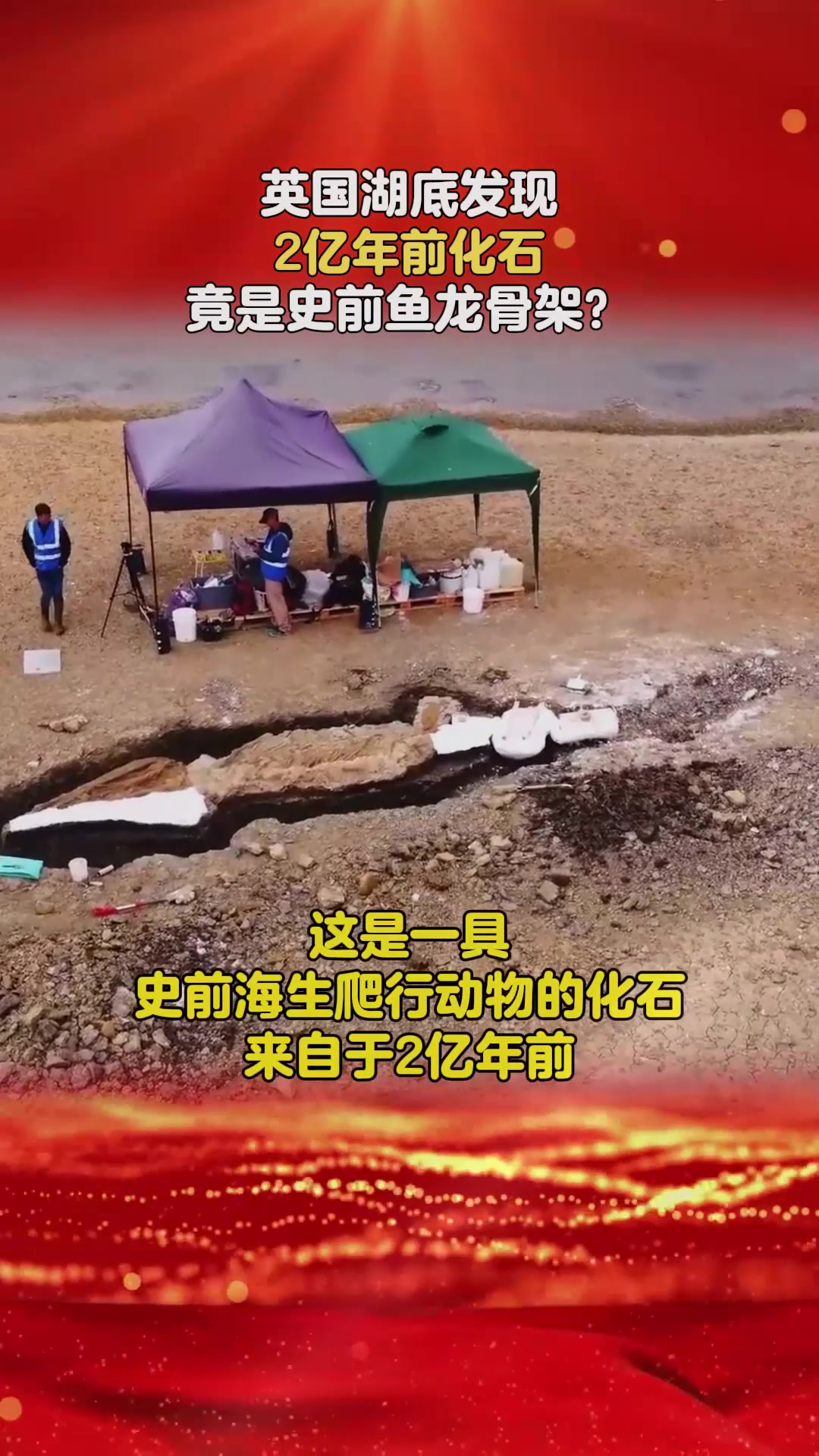 英国湖底发现2亿年前化石,竟是史前鱼龙骨架?