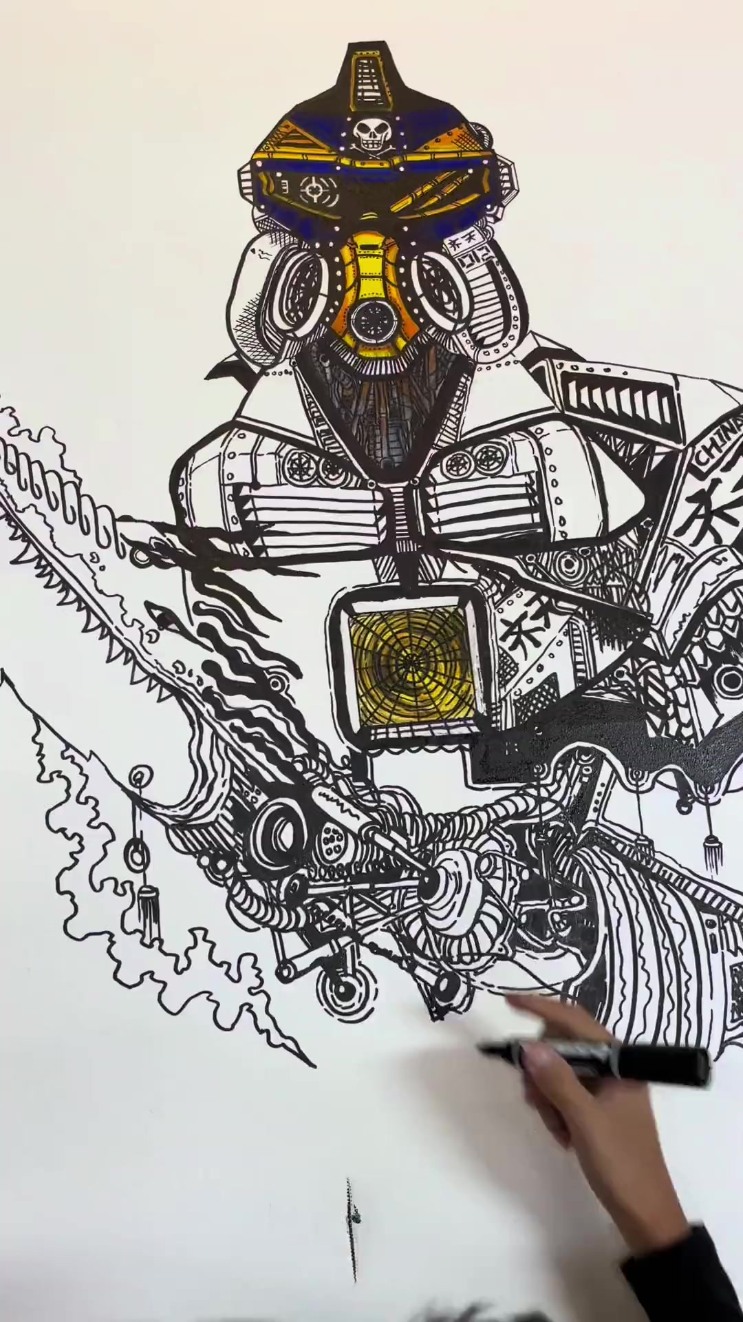 黑白装饰画，线描