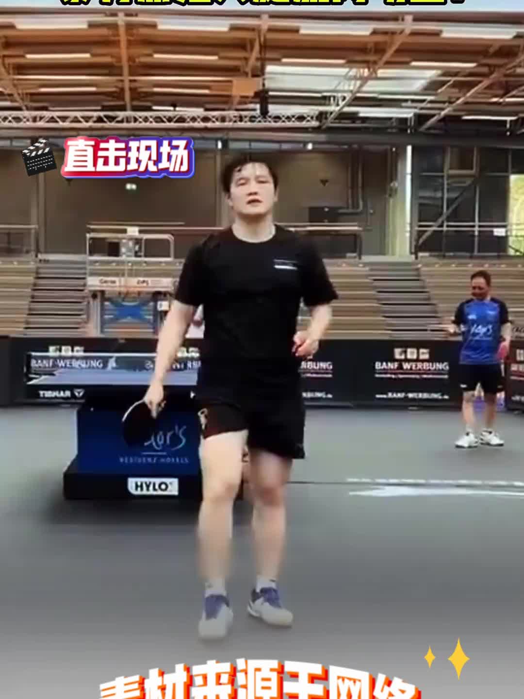 樊振东训练浑身湿透嗷嗷叫!暴力熊猫大腿肌肉明显!