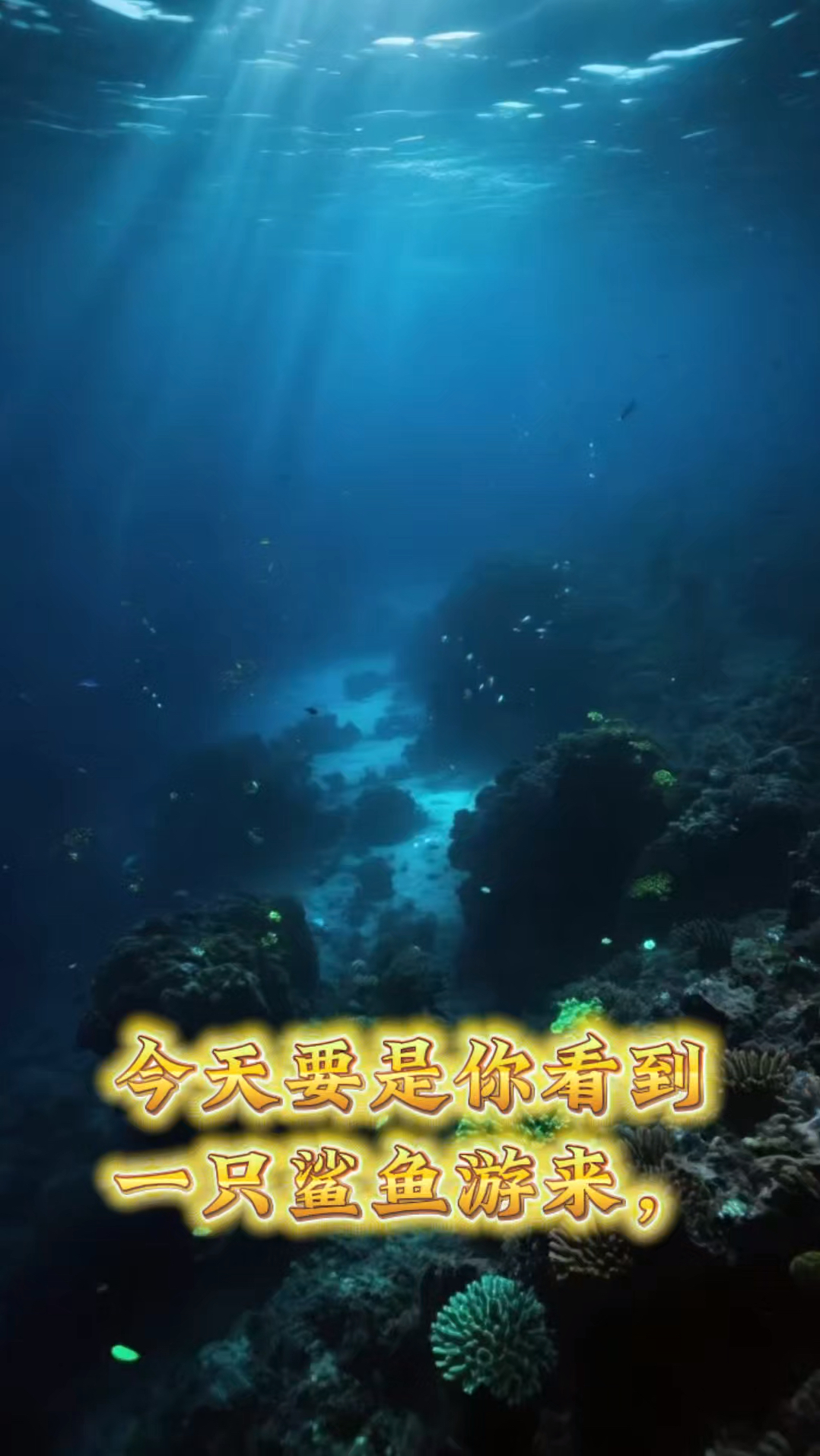 今天若是你看到了一只鲨鱼游来